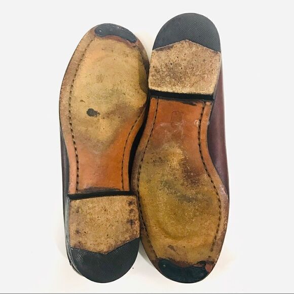 Men’s Frye brown tassel leather loafers Size 9W - Picture 5 of 8